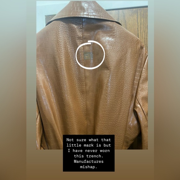 🐪🤎DONATED Misssguided Vegan Croc Pattern Trench Coat. Well made item - Picture 6 of 6